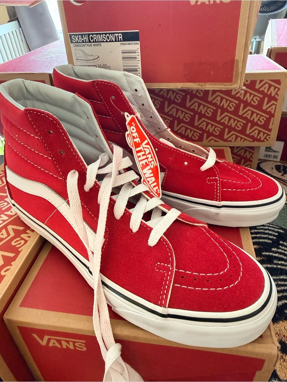 BRAND NEW Vans SK8-Hi Color Theory Crimson Red Women 9.5/Men 8